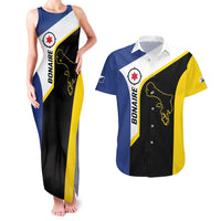 Caribbean Bonaire Personalized Couples Matching Tank Maxi Dress and Hawaiian Shirt Simple Flag Style - Wonder Print Shop