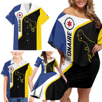 Caribbean Bonaire Personalized Family Matching Off Shoulder Short Dress and Hawaiian Shirt Simple Flag Style - Wonder Print Shop