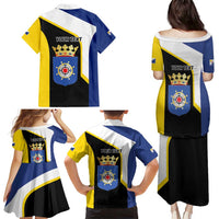 Caribbean Bonaire Personalized Family Matching Puletasi and Hawaiian Shirt Simple Flag Style - Wonder Print Shop