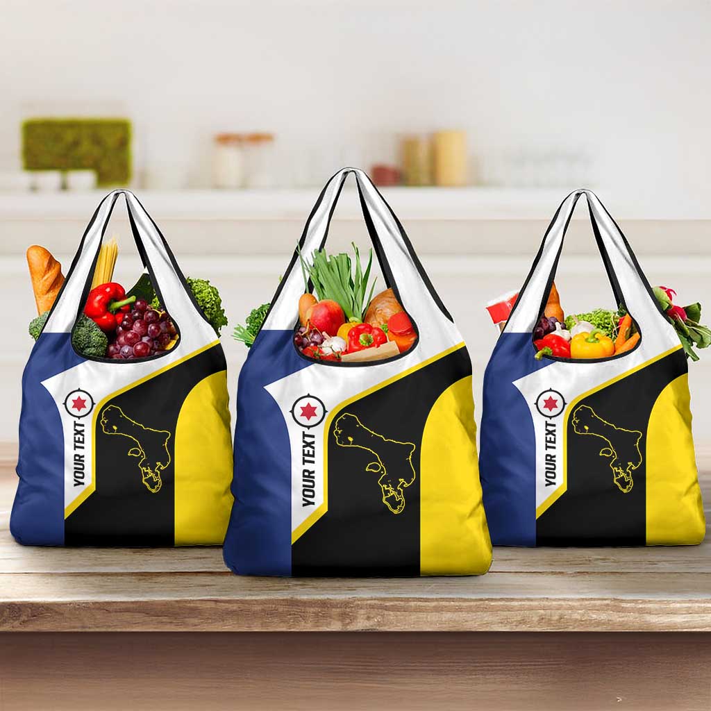 Caribbean Bonaire Personalized Grocery Bag Simple Flag Style - Wonder Print Shop
