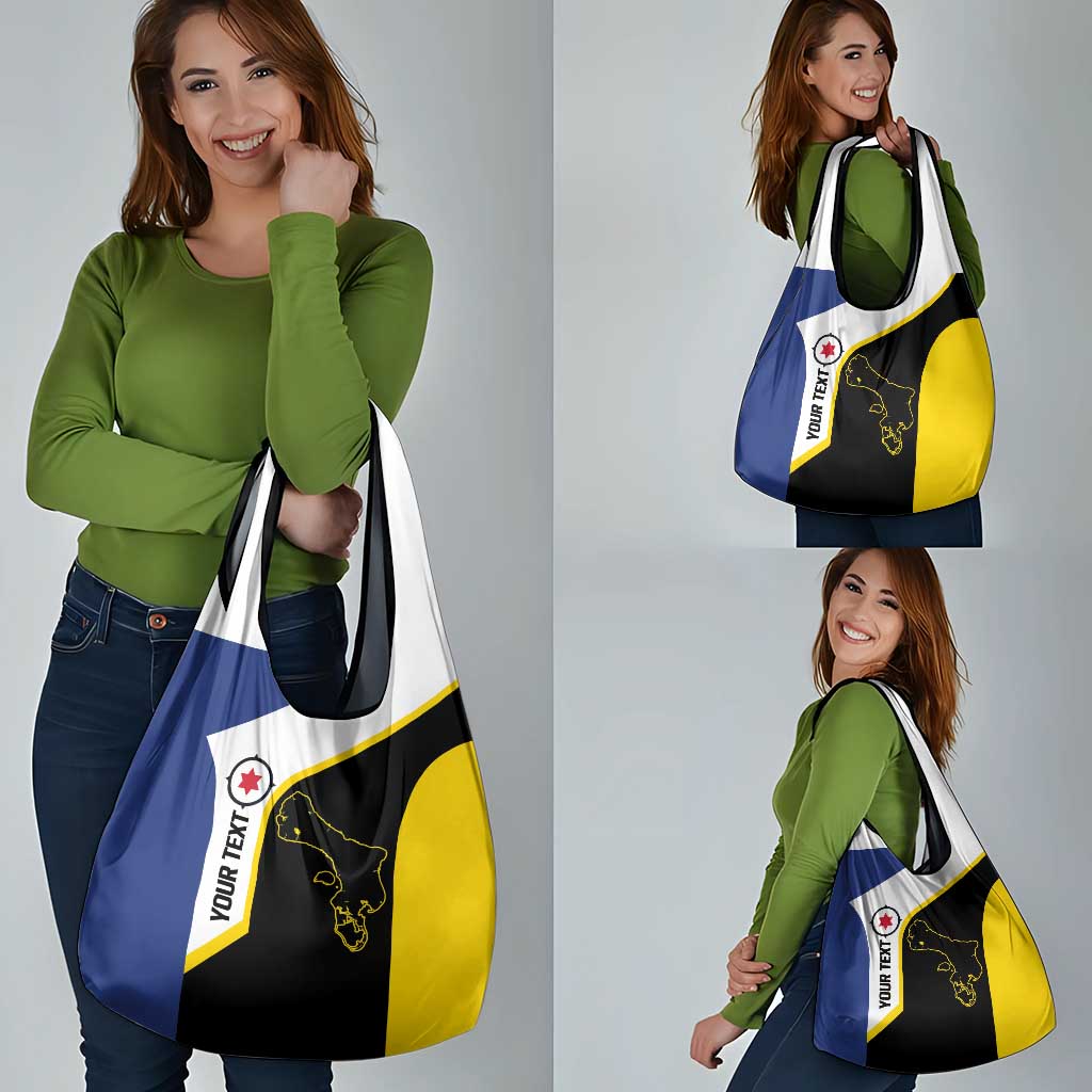 Caribbean Bonaire Personalized Grocery Bag Simple Flag Style - Wonder Print Shop
