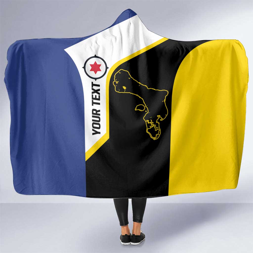 Caribbean Bonaire Personalized Hooded Blanket Simple Flag Style - Wonder Print Shop