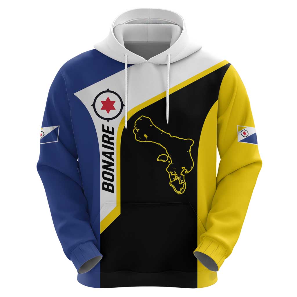 Caribbean Bonaire Personalized Hoodie Simple Flag Style - Wonder Print Shop