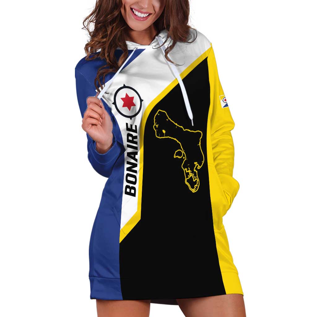 Caribbean Bonaire Personalized Hoodie Dress Simple Flag Style - Wonder Print Shop