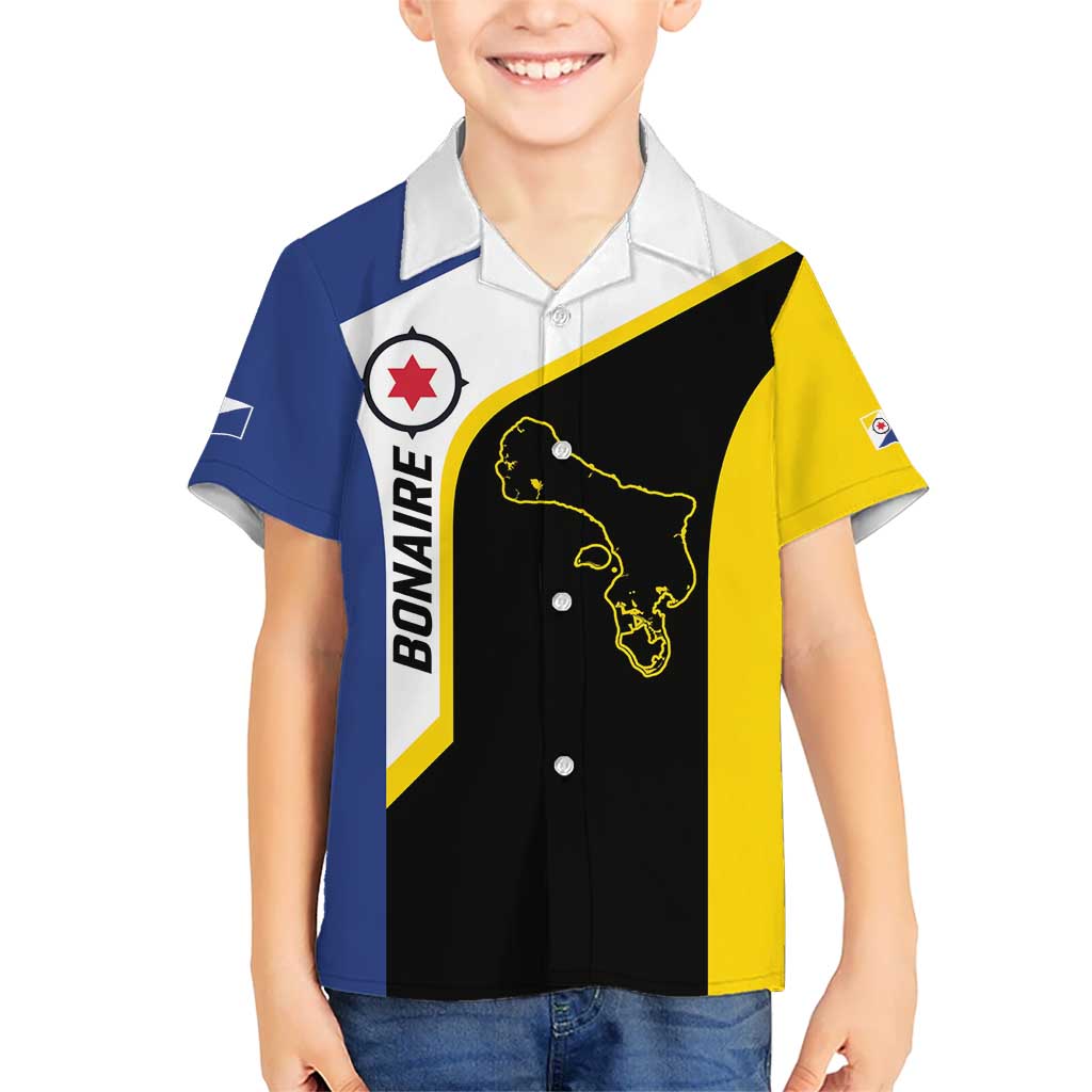 Caribbean Bonaire Personalized Kid Hawaiian Shirt Simple Flag Style - Wonder Print Shop