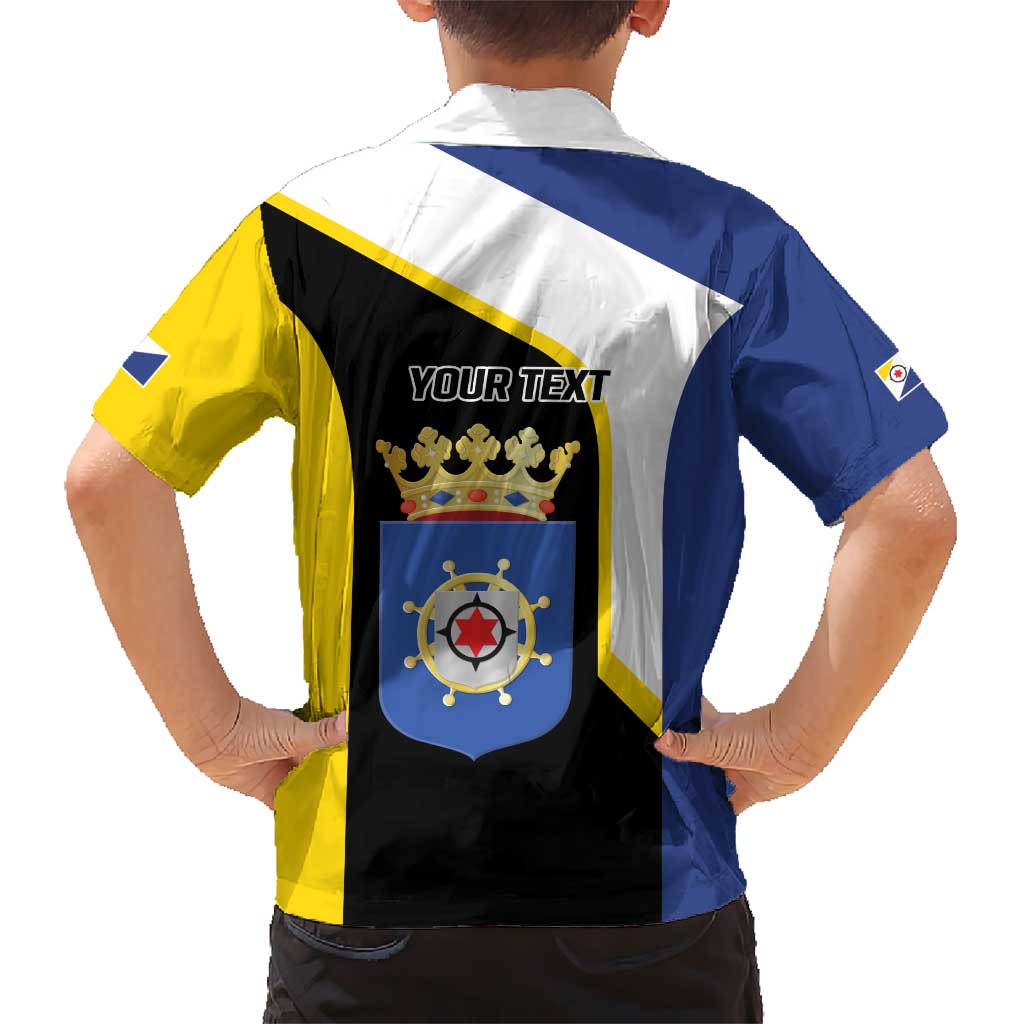 Caribbean Bonaire Personalized Kid Hawaiian Shirt Simple Flag Style - Wonder Print Shop