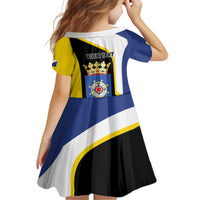 Caribbean Bonaire Personalized Kid Short Sleeve Dress Simple Flag Style - Wonder Print Shop