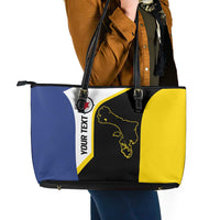 Caribbean Bonaire Personalized Leather Tote Bag Simple Flag Style - Wonder Print Shop