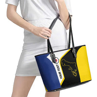 Caribbean Bonaire Personalized Leather Tote Bag Simple Flag Style - Wonder Print Shop