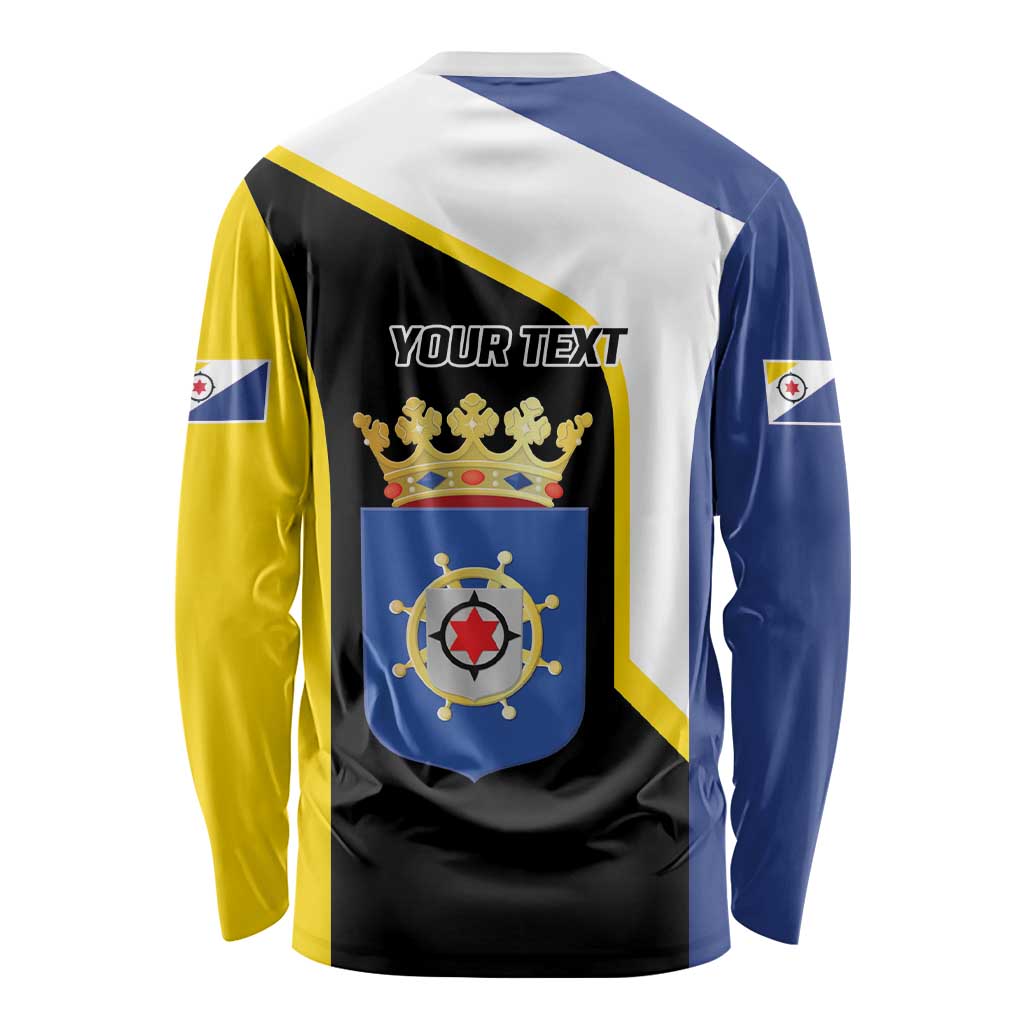 Caribbean Bonaire Personalized Long Sleeve Shirt Simple Flag Style - Wonder Print Shop