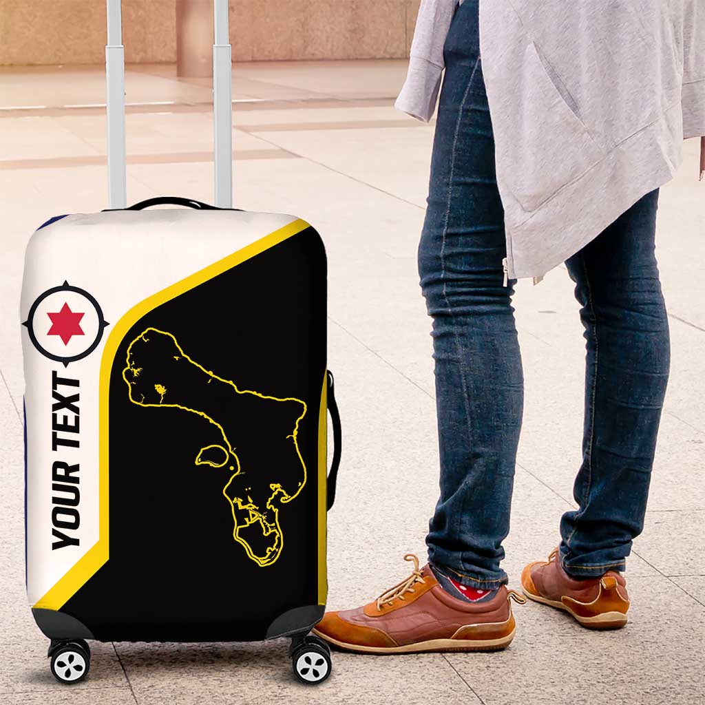 Caribbean Bonaire Personalized Luggage Cover Simple Flag Style - Wonder Print Shop