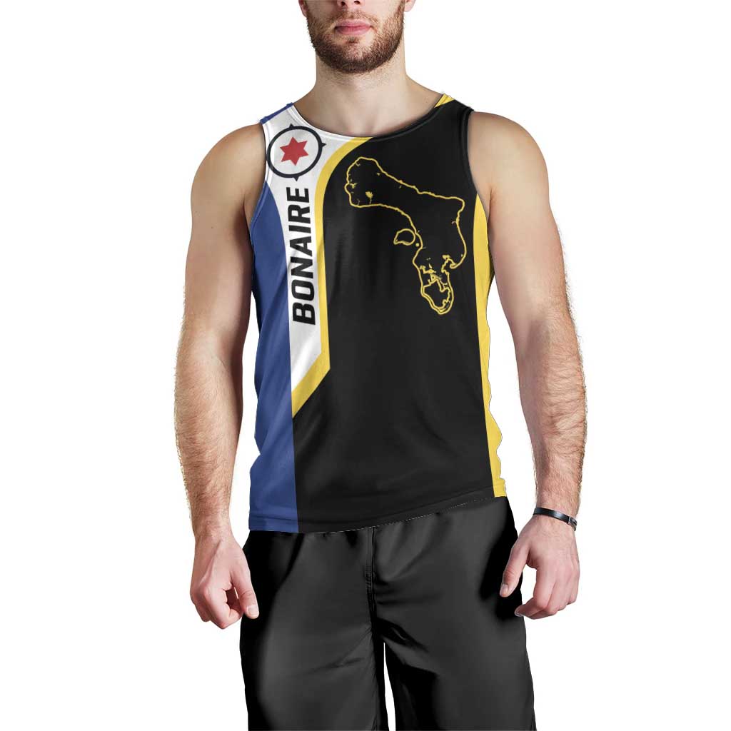 Caribbean Bonaire Personalized Men Tank Top Simple Flag Style - Wonder Print Shop