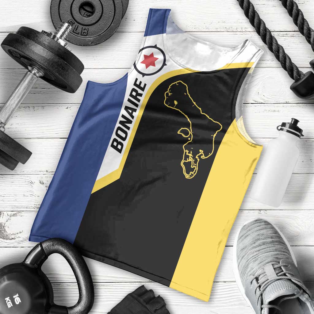 Caribbean Bonaire Personalized Men Tank Top Simple Flag Style - Wonder Print Shop