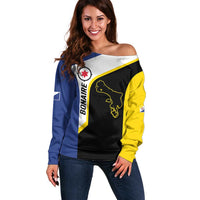 Caribbean Bonaire Personalized Off Shoulder Sweater Simple Flag Style - Wonder Print Shop
