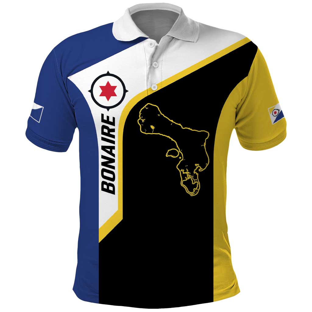 Caribbean Bonaire Personalized Polo Shirt Simple Flag Style - Wonder Print Shop