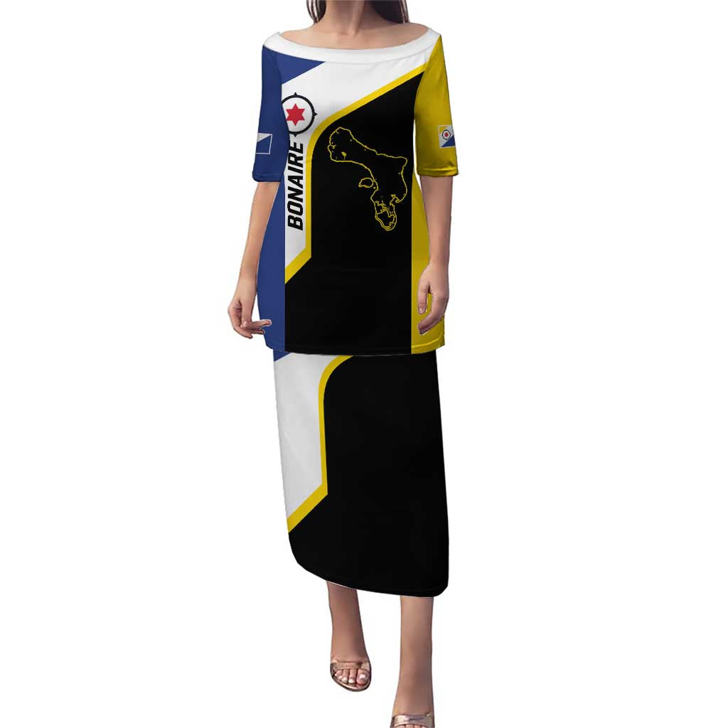 Caribbean Bonaire Personalized Puletasi Simple Flag Style - Wonder Print Shop