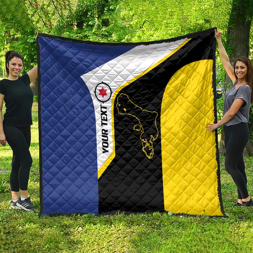 Caribbean Bonaire Personalized Quilt Simple Flag Style - Wonder Print Shop