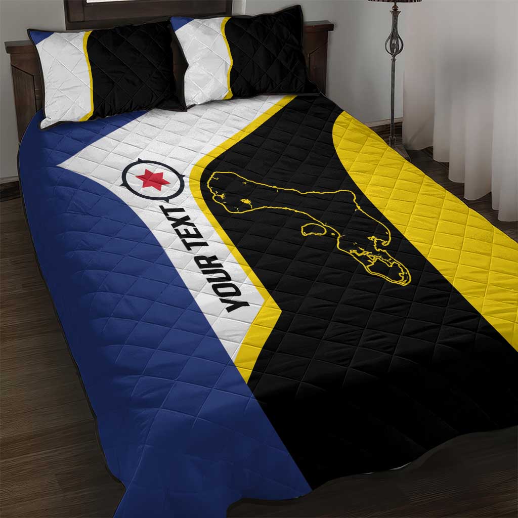 Caribbean Bonaire Personalized Quilt Bed Set Simple Flag Style - Wonder Print Shop
