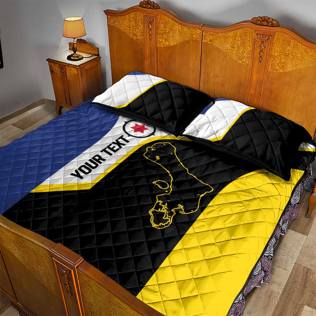 Caribbean Bonaire Personalized Quilt Bed Set Simple Flag Style - Wonder Print Shop