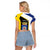 Caribbean Bonaire Personalized Raglan Cropped T Shirt Simple Flag Style - Wonder Print Shop
