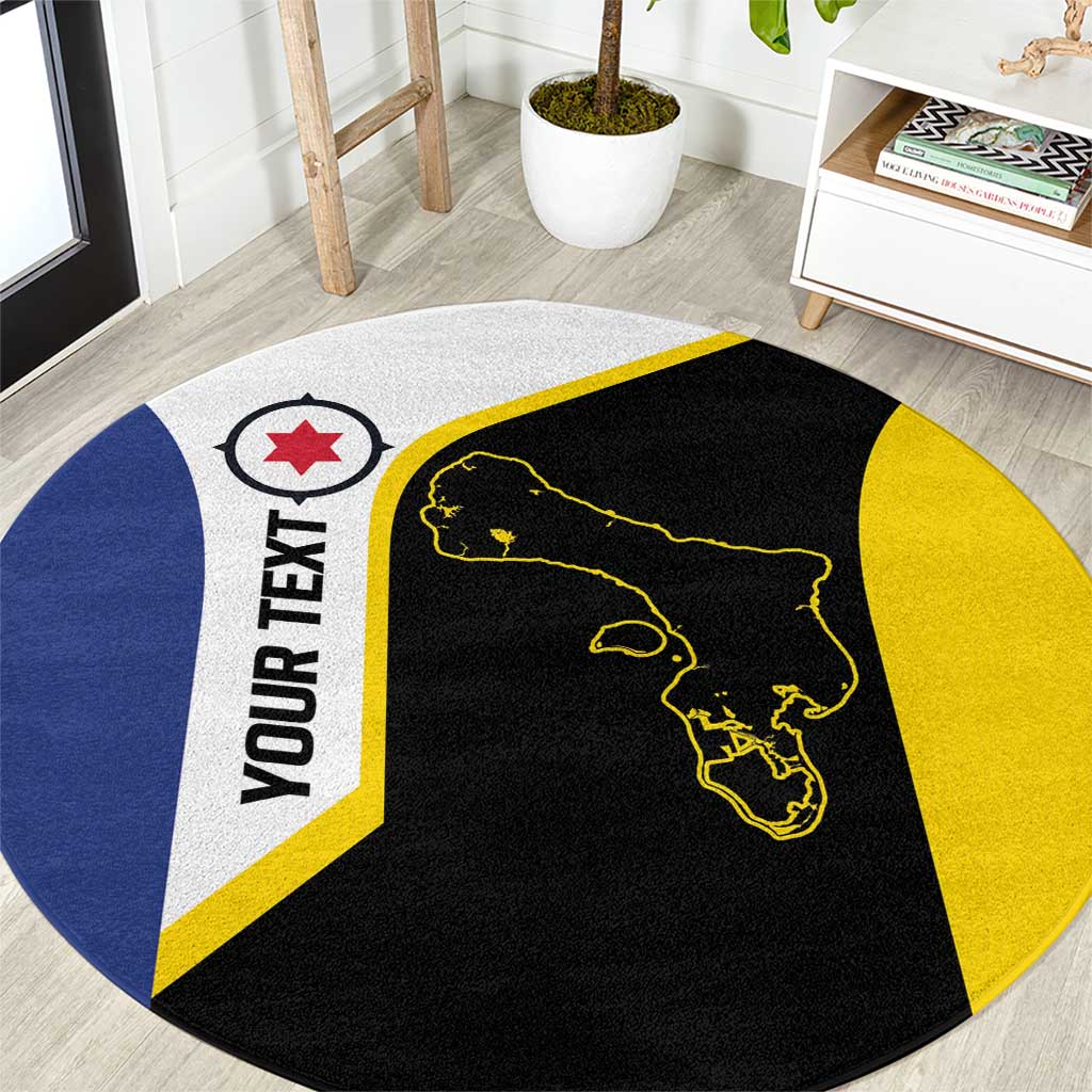 Caribbean Bonaire Personalized Round Carpet Simple Flag Style - Wonder Print Shop