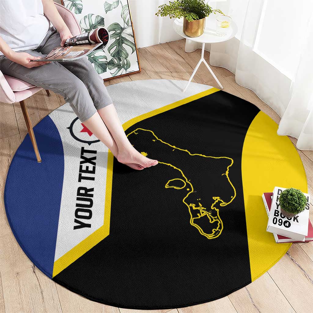 Caribbean Bonaire Personalized Round Carpet Simple Flag Style - Wonder Print Shop