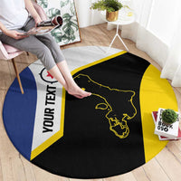 Caribbean Bonaire Personalized Round Carpet Simple Flag Style - Wonder Print Shop