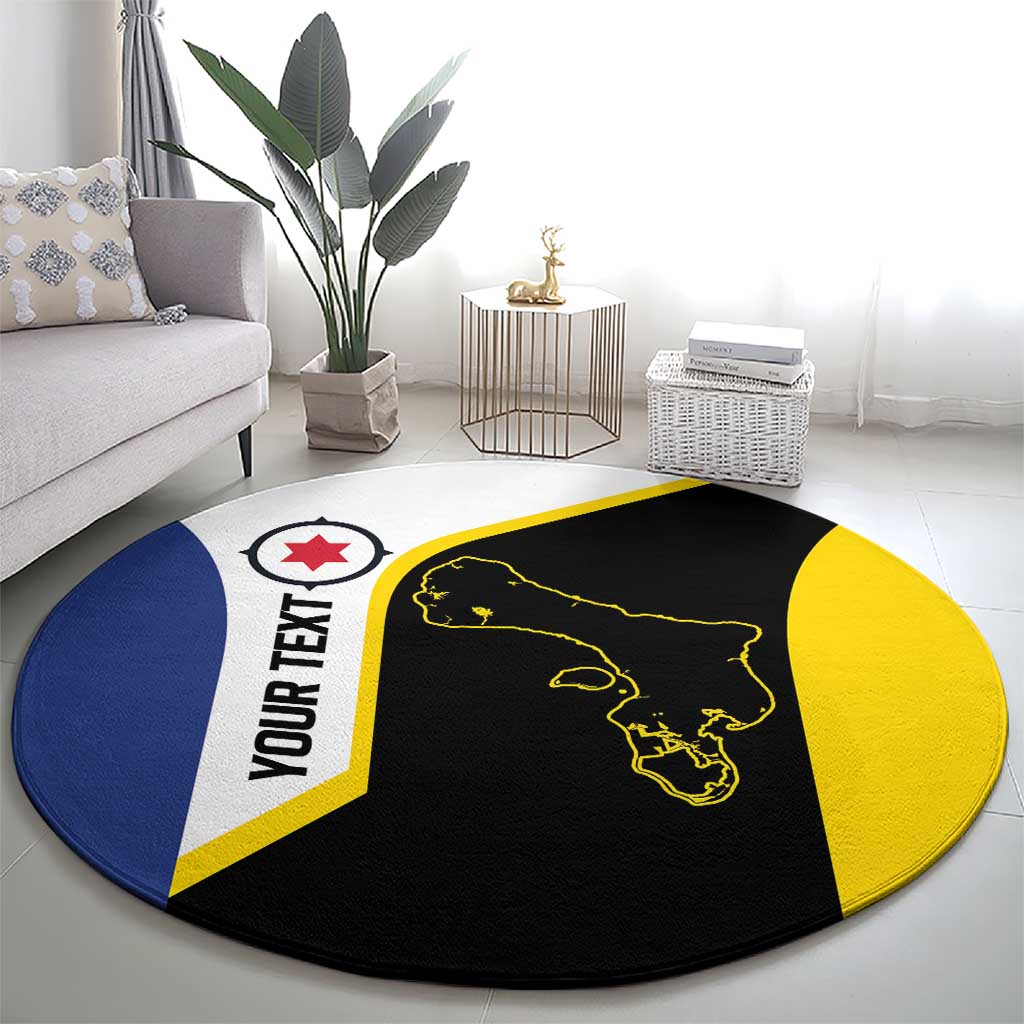 Caribbean Bonaire Personalized Round Carpet Simple Flag Style - Wonder Print Shop