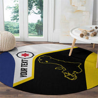Caribbean Bonaire Personalized Round Carpet Simple Flag Style - Wonder Print Shop