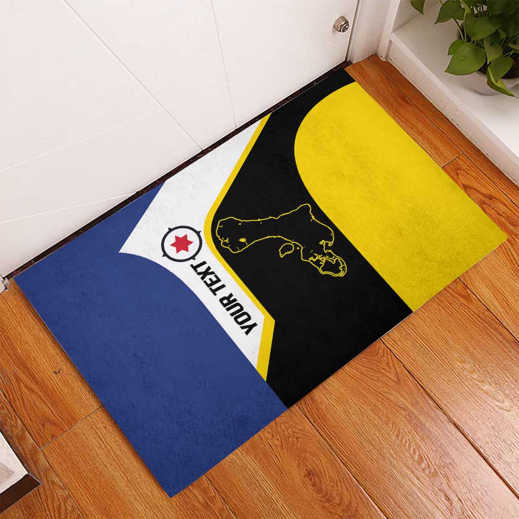Caribbean Bonaire Personalized Rubber Doormat Simple Flag Style - Wonder Print Shop