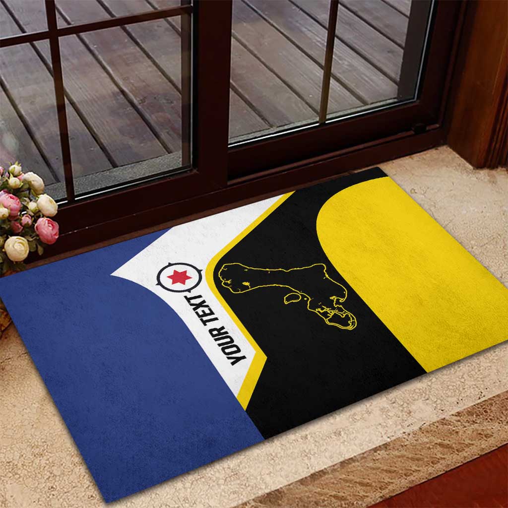 Caribbean Bonaire Personalized Rubber Doormat Simple Flag Style - Wonder Print Shop