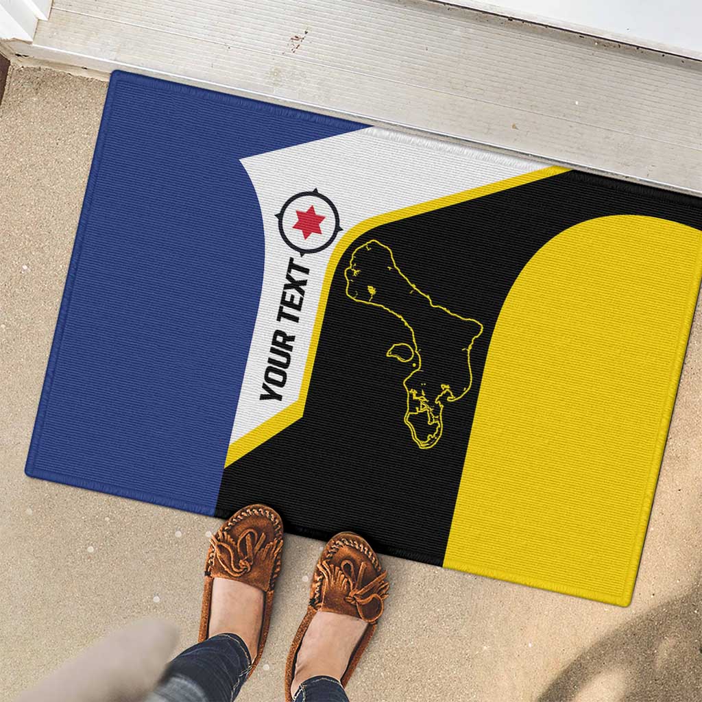 Caribbean Bonaire Personalized Rubber Doormat Simple Flag Style - Wonder Print Shop