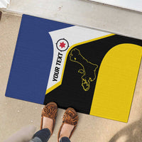 Caribbean Bonaire Personalized Rubber Doormat Simple Flag Style - Wonder Print Shop