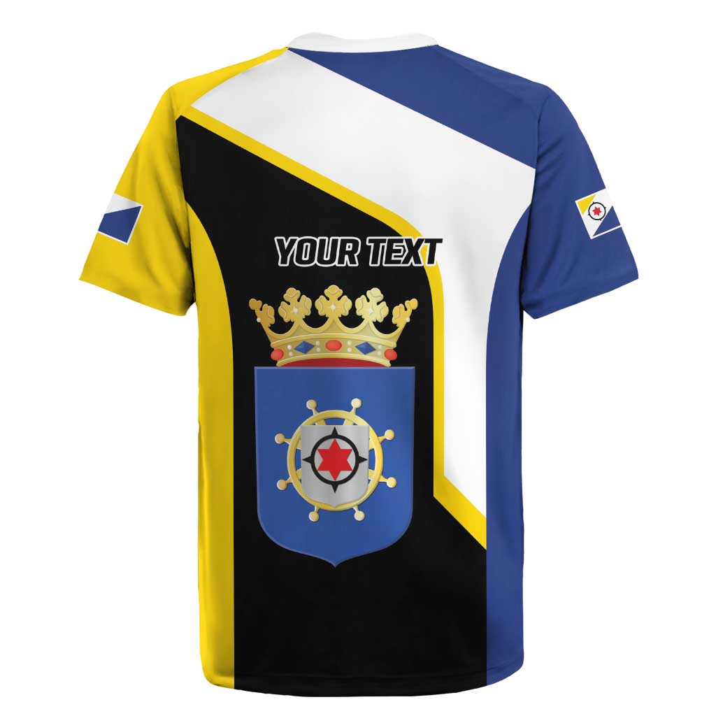 Caribbean Bonaire Personalized Rugby Jersey Simple Flag Style - Wonder Print Shop