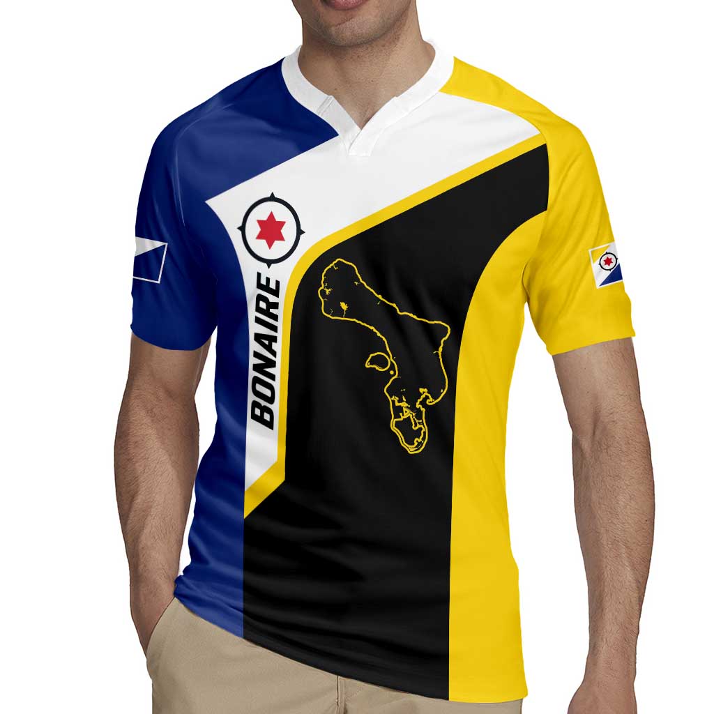 Caribbean Bonaire Personalized Rugby Jersey Simple Flag Style - Wonder Print Shop