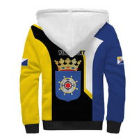 Caribbean Bonaire Personalized Sherpa Hoodie Simple Flag Style - Wonder Print Shop