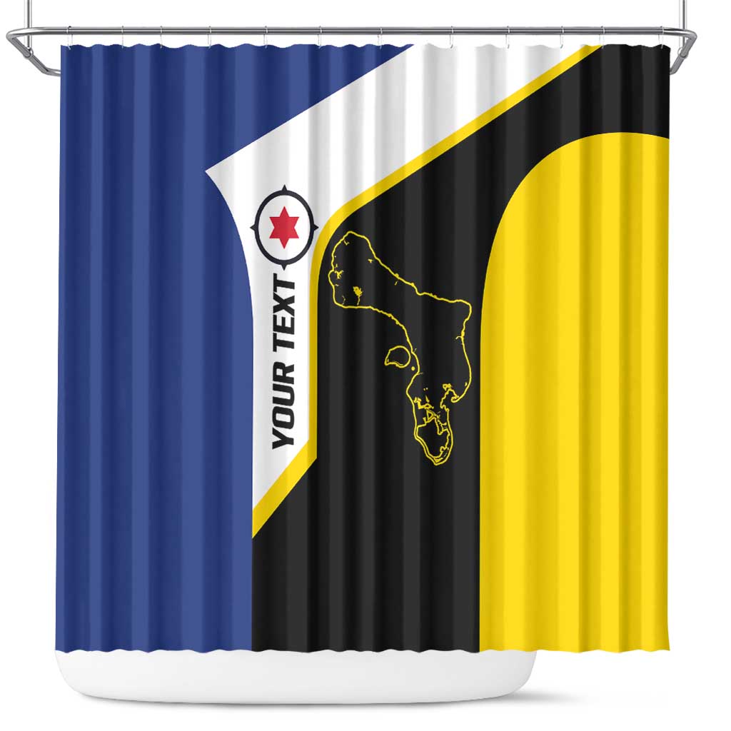 Caribbean Bonaire Personalized Shower Curtain Simple Flag Style - Wonder Print Shop