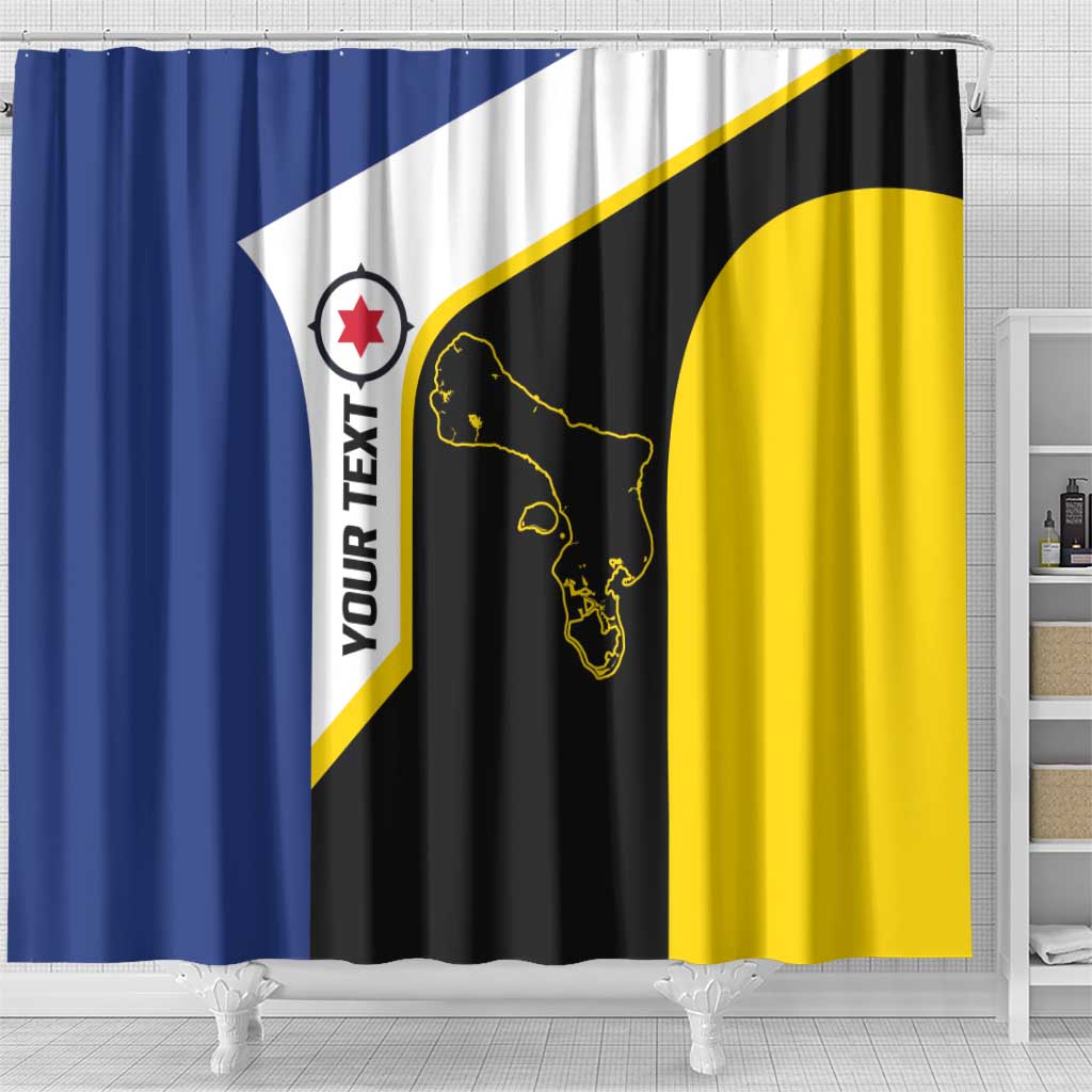Caribbean Bonaire Personalized Shower Curtain Simple Flag Style - Wonder Print Shop