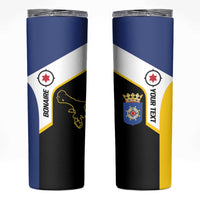 Caribbean Bonaire Personalized Skinny Tumbler Simple Flag Style - Wonder Print Shop