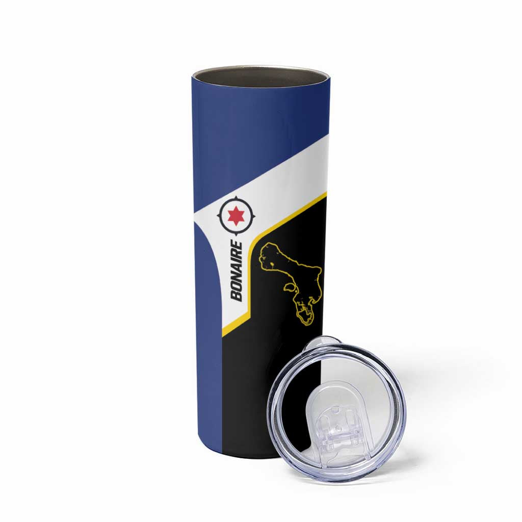 Caribbean Bonaire Personalized Skinny Tumbler Simple Flag Style - Wonder Print Shop