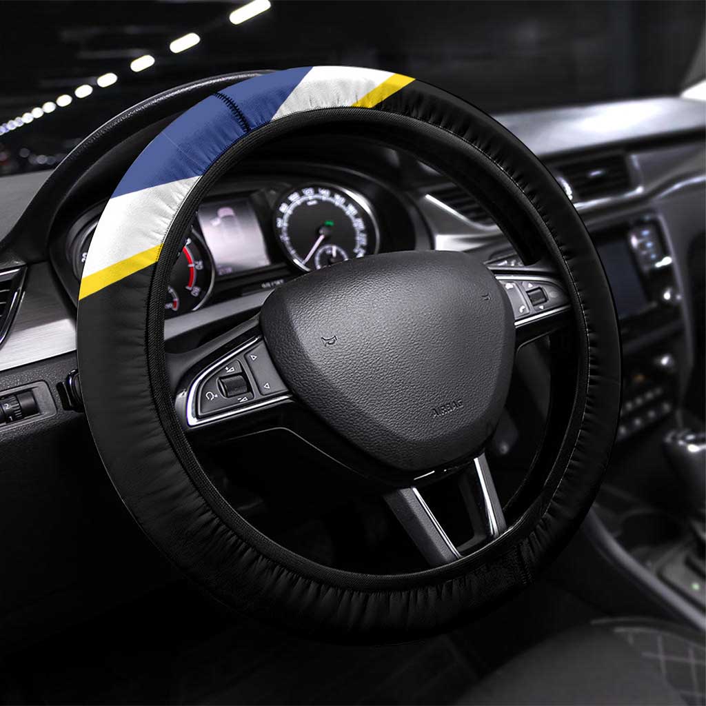 Caribbean Bonaire Steering Wheel Cover Simple Flag Style - Wonder Print Shop