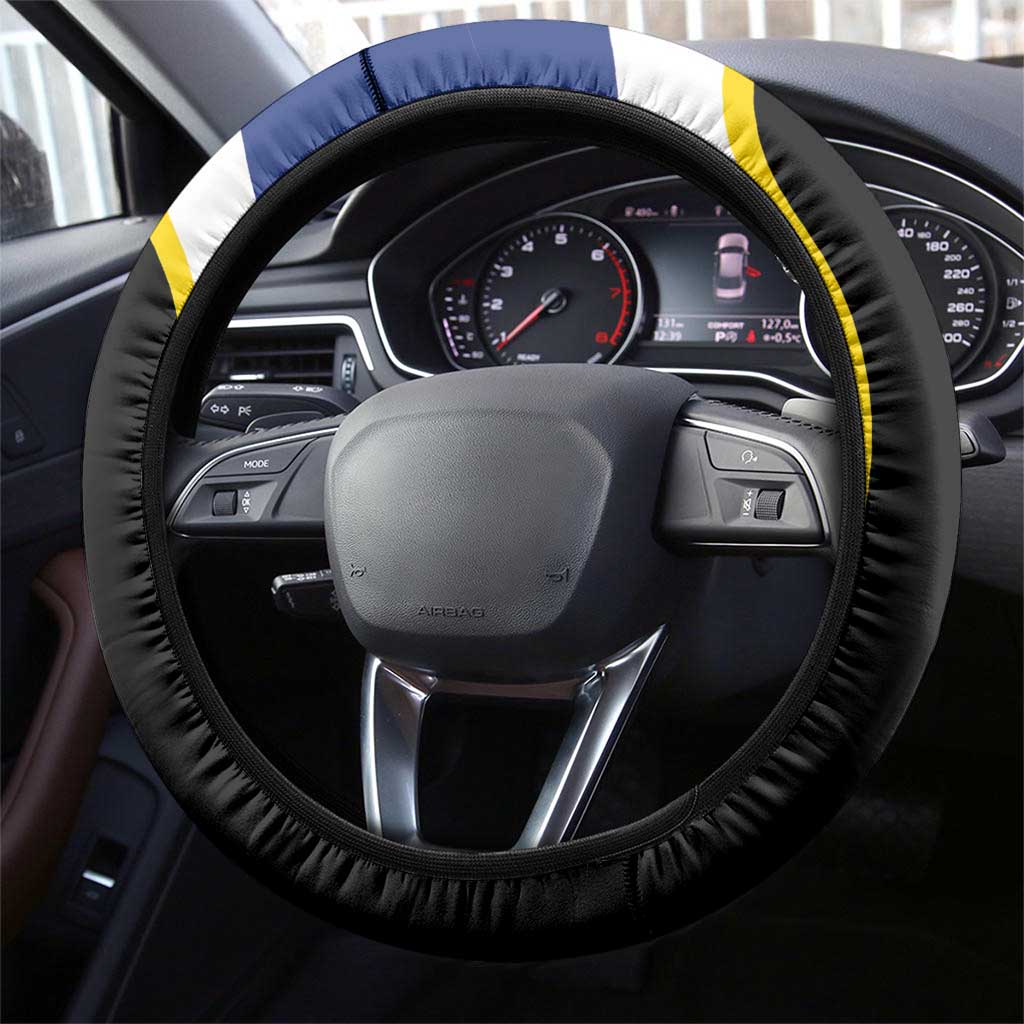 Caribbean Bonaire Steering Wheel Cover Simple Flag Style - Wonder Print Shop