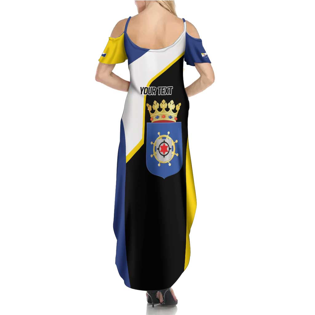 Caribbean Bonaire Personalized Summer Maxi Dress Simple Flag Style - Wonder Print Shop