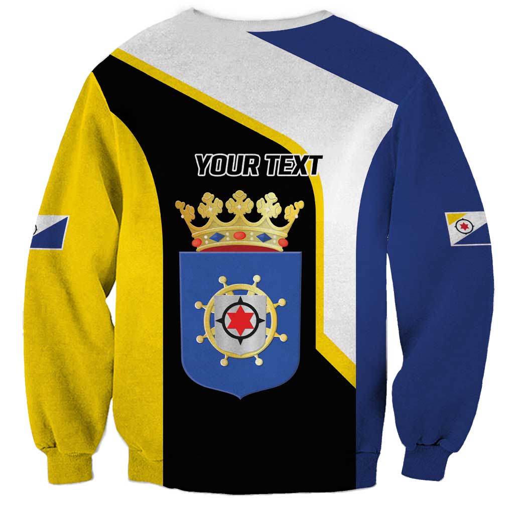 Caribbean Bonaire Personalized Sweatshirt Simple Flag Style - Wonder Print Shop
