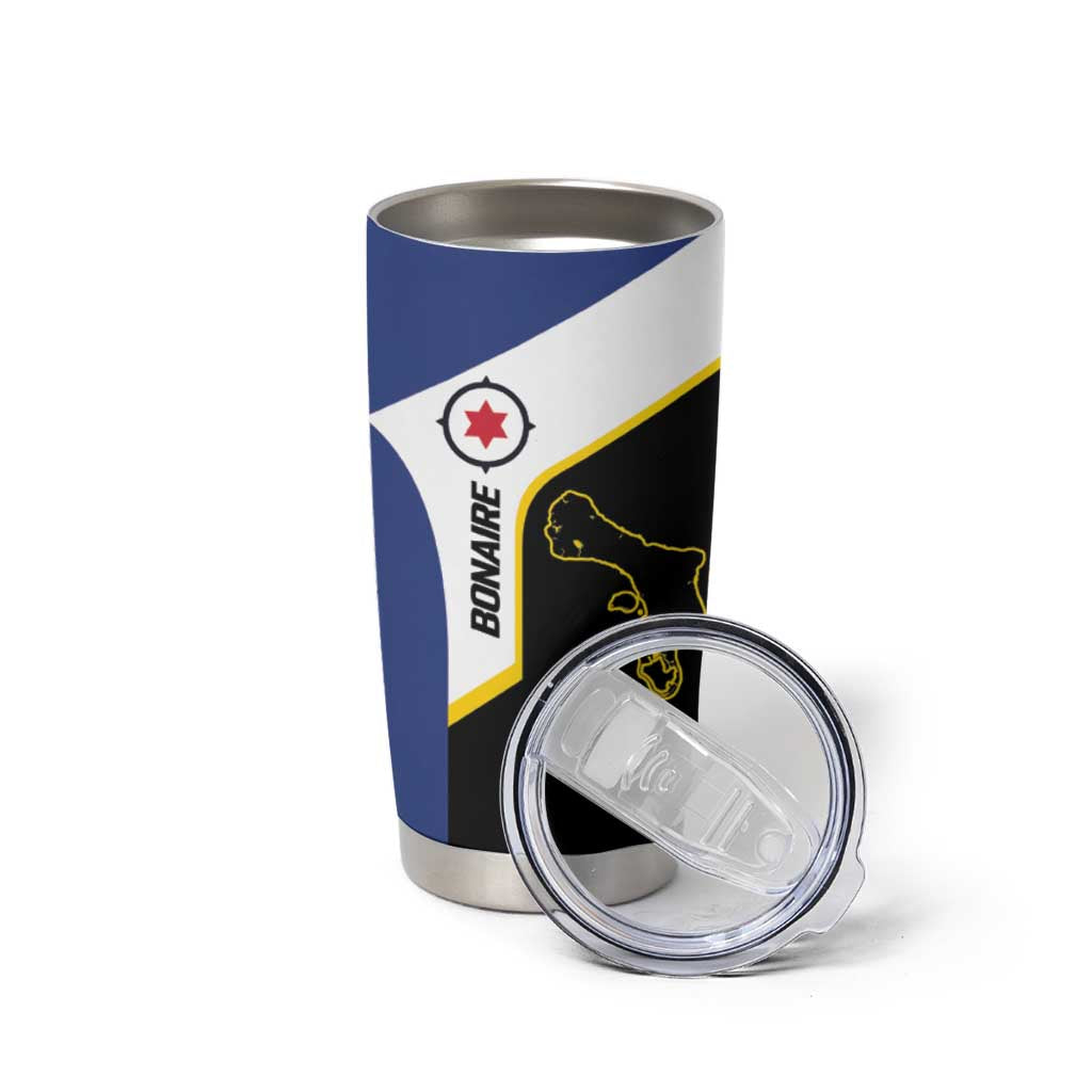 Caribbean Bonaire Personalized Tumbler Cup Simple Flag Style - Wonder Print Shop