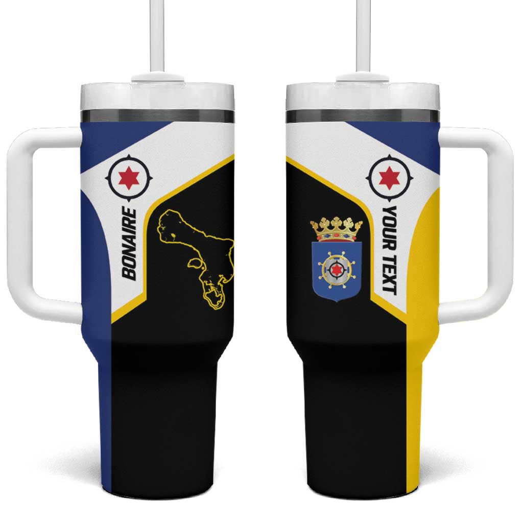 Caribbean Bonaire Personalized Tumbler With Handle Simple Flag Style - Wonder Print Shop