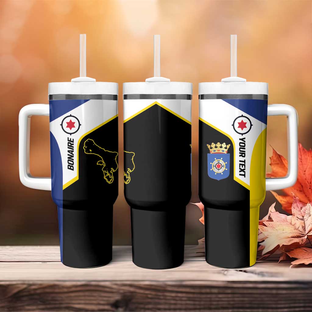 Caribbean Bonaire Personalized Tumbler With Handle Simple Flag Style - Wonder Print Shop
