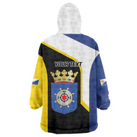 Caribbean Bonaire Personalized Wearable Blanket Hoodie Simple Flag Style - Wonder Print Shop