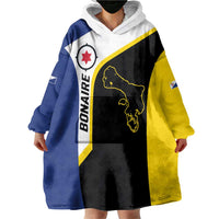 Caribbean Bonaire Personalized Wearable Blanket Hoodie Simple Flag Style - Wonder Print Shop