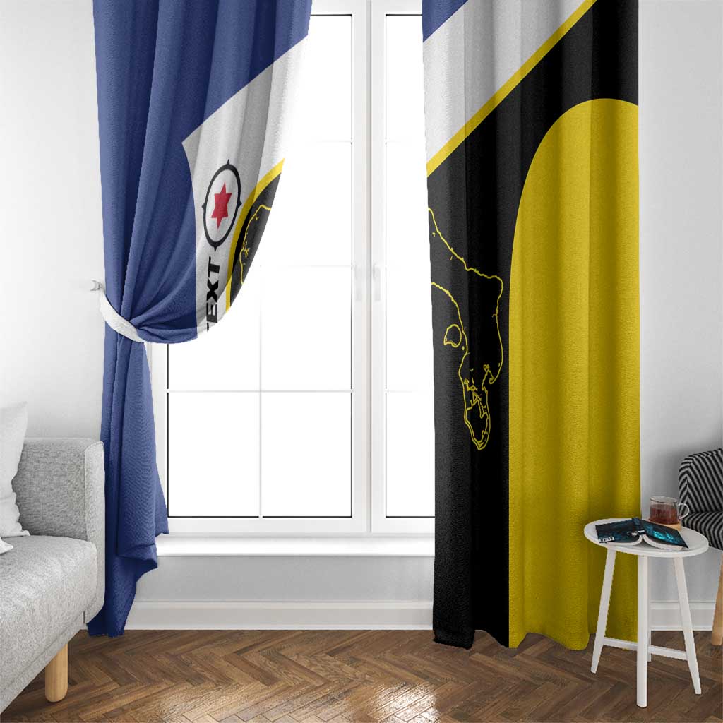 Caribbean Bonaire Personalized Window Curtain Simple Flag Style - Wonder Print Shop